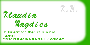 klaudia magdics business card